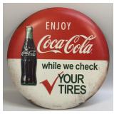 (E) Metal Sign Enjoy Coca-Cola 12ï¿½ Button