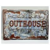 (E) Metal Sign Outhouse 8ï¿½ X 11.75ï¿½