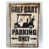 (E) Metal Sign Golf Cart Parking Only 8ï¿½ X 12ï¿½