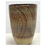 (B) Signed Handmade Pottery Vase 9.25ï¿½ Tall 6ï¿½