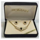 (SC) Vintage Roman Jewelry Set Featuring a Gold