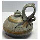 (B) Handmade Studio Art Pottery Oil Lamp Artist