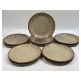 (B) 11 Pc Handmade Pottery Salad Plates Signed