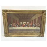 (E) The Last Supper Print In Vintage Frame As