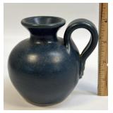 (C) Handmade Pottery Miniature Pitcher Dark Blue