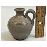 (C) Handmade Pottery Miniature Pitcher Signed