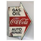 (E) Metal Sign Gas Oil Enjoy Coca-Cola Auto