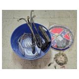 Plastic Tub w/ Dream Catcher, Hoses, Wire Basket &