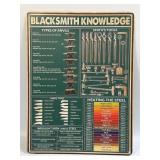 (E) Metal Sign Blacksmith Knowledge 15.75ï¿½ X
