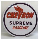 (E) Metal Sign Chevron Supreme Gasoline 17ï¿½ X 17ï¿½