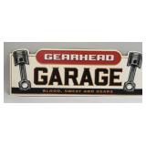 (E) Metal Sign Gear Head Garage 23ï¿½ X 8ï¿½