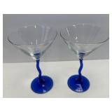 (B) Vintage Libbey Cobalt Blue Z Stem Mini