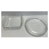 (B) 2 pc Pyrex Glass Dishes including 9.5ï¿½ Pie