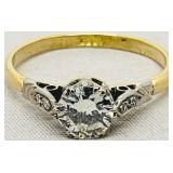 14KT YELLOW GOLD .84CTS DIAMOND RING FEATURES