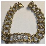 14KT YELLOW GOLD 50.80 GRS 8 INCH DIAMOND