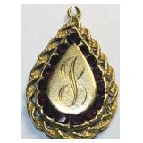 14KT YELLOW GOLD GARNET PENDANT 5.30 GRS