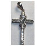 14KT WHITE GOLD DIAMOND CROSS 2.40 GRS