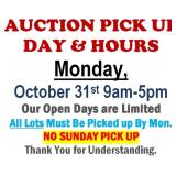 AUCTION PICK UP DAY & HOURS