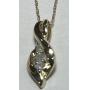 10KT YELLOW GOLD DIAMOND PENDANT WITH 16 INCH