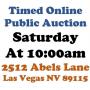 WELCOME TO OUR SATURDAY ONLINE PUBLIC AUCTION