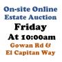 WELCOME TO OUR FRI. @10am ONLINE PUBLIC AUCTION