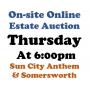 WELCOME TO OUR THUR. @6pm ONLINE PUBLIC AUCTION