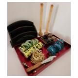 K - MAIL TRAY, CANDLES, NAPKIN RINGS (C69)