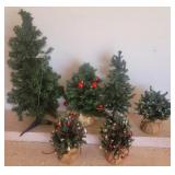 K - LOT OF 6 FAUX TREES (G11)