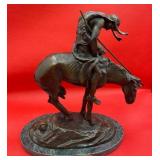 P - FRASER "END OF THE TRAIL" BRONZE SCULPTURE