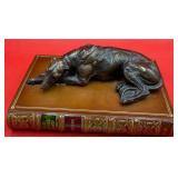 P - BRONZE RECICLING GREYHOUND DOG(79)