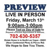 PREVIEW LIVE IN PERSON - Friday, March 13th