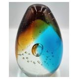 P - MURANO GLASS EGG PAPERWEIGHT (A46)