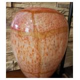 P - HAND BLOWN ART GLASS VASE 13"T (B47)