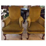 P - PAIR OF MATCHING UPHOLSTERED ARMCHAIRS (285)