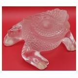 P - LALIQUE CRYSTAL TOAD FIGURINE 3.5"T (B11)