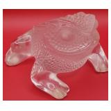 P - LALIQUE CRYSTAL TOAD FIGURINE 3.5"T (B11)