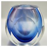 P - MURANO ART GLASS VASE 7"T (A54)
