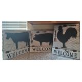 P - THREE KITCHEN WELCOME WALL PLAQUES (B108)