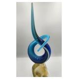 P - SIGNED MURANO ART GLASS SCULPTURE 16"T (A41)