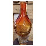 P - ART GLASS VASE 12"T (B58)