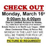 AUCTION PICK UP DAY & HOURS