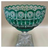 P - BOHEMIA CUT-TO-CLEAR GREEN COMPOTE (199)