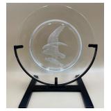 P - COLLECTIBLE STEUBEN GLASS PLATE WITH STAND