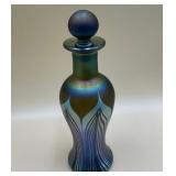 P - PHOENIX STUDIOS IRIDESCENT ART GLASS DECANTER