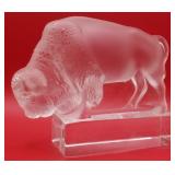 P - LALIQUE BISON FIGURINE 4"T (B7)
