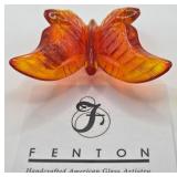 P - FENTON ORANGE GLASS BUTTERFLY (227)