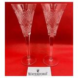 P - PAIR OF WATERFORD CRYSTAL CHAMPAGNE FLUTES