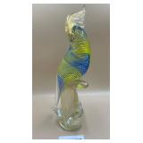 P - MURANO ART GLASS TROPICAL BIRD FIGURINE (75)