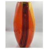 P - MURANO-STYLE ART GLASS VASE 12"T (A17)
