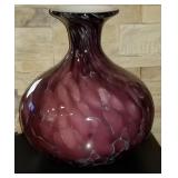 P - AMETHYST PURPLE HAND BLOWN ART GLASS VASE